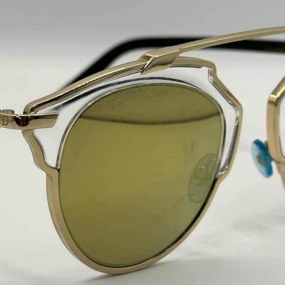 CHRISTIAN DIOR DiorSoReal Unisex Aviator Sunglasses tortoiseshell Gold Tone - Picture 10 of 10